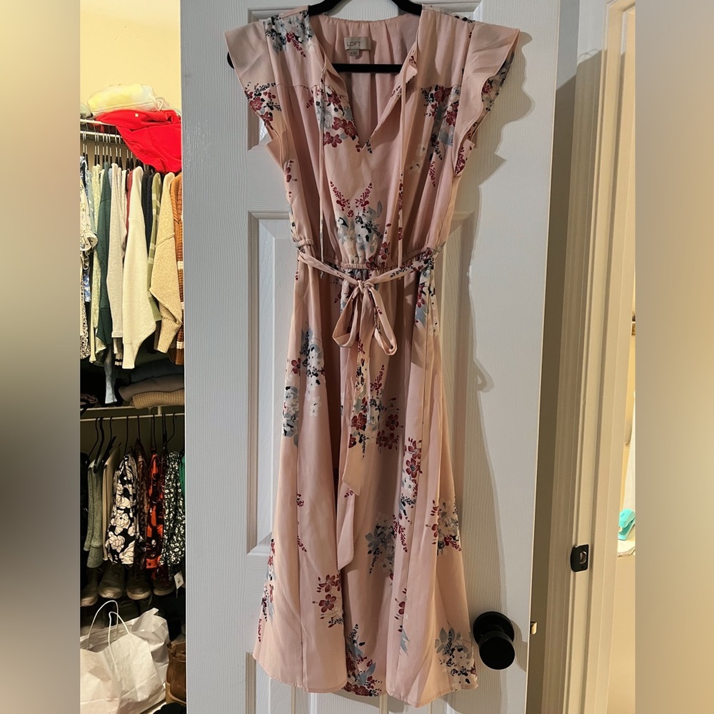 LOFT | floral midi dress